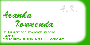 aranka kommenda business card